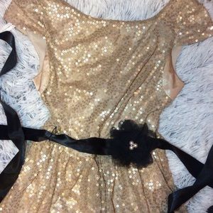 Sequence gold dress